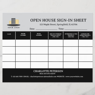 Realtor Open House Unterschrift in Blatt