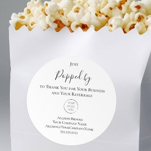 Realtor Pop By Popcorn Etikett, mit Logo Runder Aufkleber