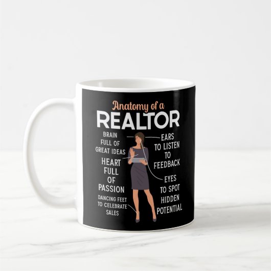 Realtor Real Anwesen Agent Anatomie eines Immobili Kaffeetasse (Links)