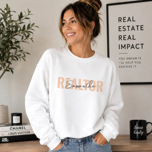 Realtor Real Anwesen Agent Blush Pink Monogram Sweatshirt