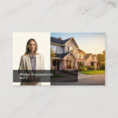 Realtor Real Anwesen Agent Foto Logo und QR-Code Visitenkarte (Vorderseite)