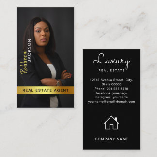 Realtor Real Anwesen Agent Foto Monogramm hinzufüg Visitenkarte
