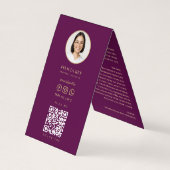 Realtor Real Anwesen Agent Gold Key QR Lila Visitenkarten (Rückseite)