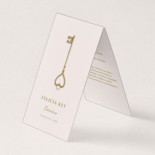 Realtor Real Anwesen Agent Gold Key QR Rosa Rosa Visitenkarten