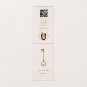 Realtor Real Anwesen Agent Gold Key QR Rosa Rosa Visitenkarten (Außenseite Aufgefaltet)