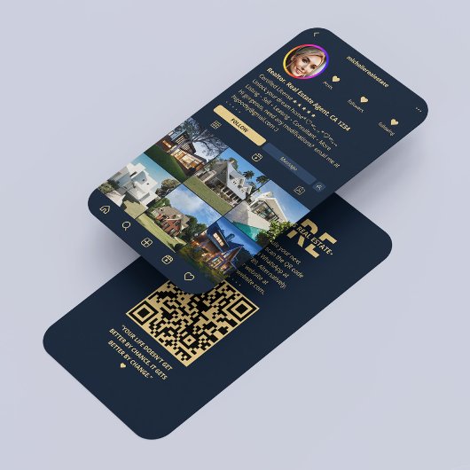 Realtor Real Anwesen Agent IG Navy Blue Modern Visitenkarte