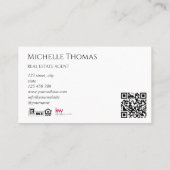 Realtor Real Anwesen Agent Logo Foto QR Code Visitenkarte (Rückseite)