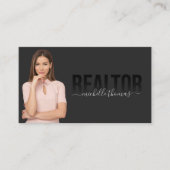 Realtor Real Anwesen Agent Logo Foto QR Code Visitenkarte (Vorderseite)