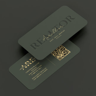 Realtor Real Anwesen Agent Monogram Green Modern Visitenkarte