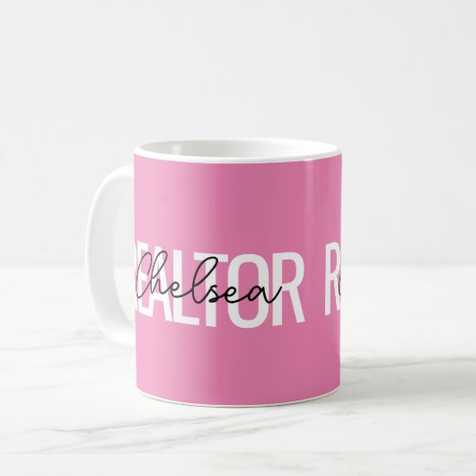 Realtor Real Anwesen Agent Personalisiert Name Kaffeetasse (Vorderseite Links)