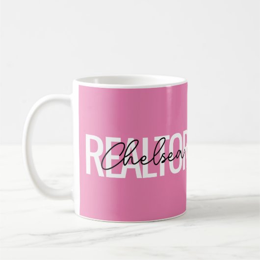 Realtor Real Anwesen Agent Personalisiert Name Kaffeetasse (Links)