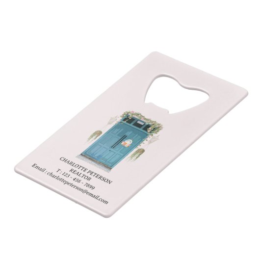 Realtor Real Anwesen Agent Promotion oder Giveaway Geldbeutel Flaschenöffner (Rückseite Schrägansicht)