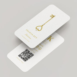 Realtor Real Anwesen Broker Eleganter White Gold K Visitenkarte