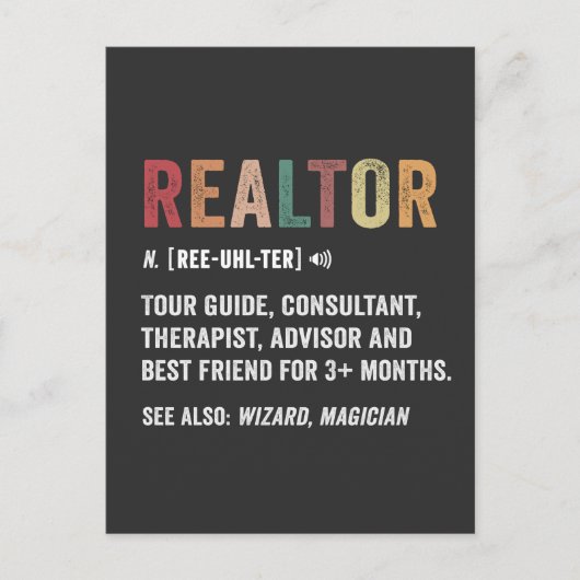 Realtor Real Anwesen Funny Quote Card Postkarte (Vorderseite)