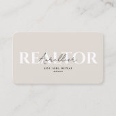 Realtor Real Anwesen Hypothek Sand Beige Moderne Visitenkarte (Vorderseite)