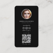 Realtor Real Anwesen Marketing Black Silver Modern Visitenkarte (Rückseite)