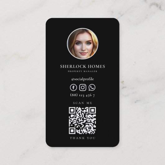 Realtor Real Anwesen Marketing Black Silver Modern Visitenkarte (Rückseite)