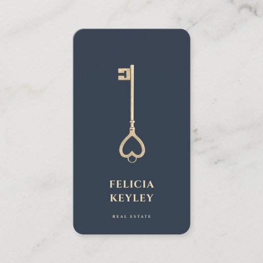 Realtor Real Anwesen Monogram Modern Dark Blue Visitenkarte (Vorderseite)