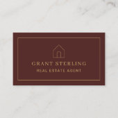 Realtor Real Estate Agent Burgundy Minimal Photo Visitenkarte (Vorderseite)