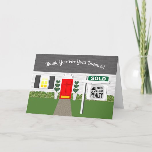 Realtor Red Door Sold Sign Dankeschön Karte (Vorderseite)