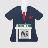 Realtor Red Krawatte Sold Sign Personalisiert Ornament (Vorderseite)