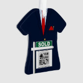 Realtor Red Krawatte Sold Sign Personalisiert Ornament (Vorderseite)