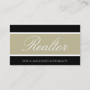 Realtor Script Tan Banner Visitenkarte