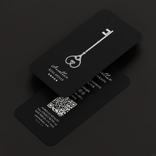 Realtor Silver Key Moderne Hypothekenmakler Black Visitenkarte