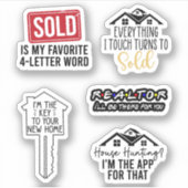 Realtor Sticker Pack Real Anwesen Geschenkideen (Vorderseite)