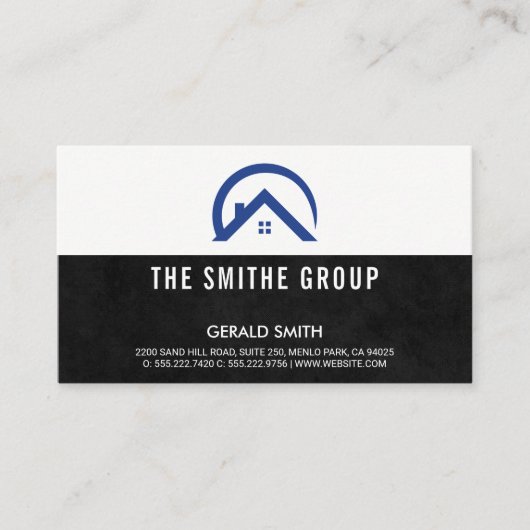 Realtor-Symbol | Schwarze Textur Visitenkarte (Vorderseite)