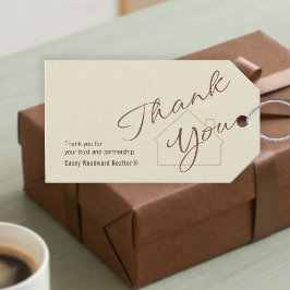 Realtor Thank You | Minimalist Script Gift Tag Geschenkanhänger