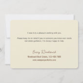 Realtor to Clients | Minimalist Script Thank You  Karte (Rückseite)