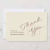 Realtor to Clients | Minimalist Script Thank You  Karte (Vorderseite)