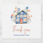 Realtor Vielen Dank an Kunden | Hausfeiern Schaumweinetikett (Einzelnes Label)