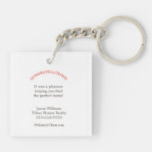 Realtor Welcome Zuhause Niedlich New Zuhause Schlü Schlüsselanhänger (Rückseite)