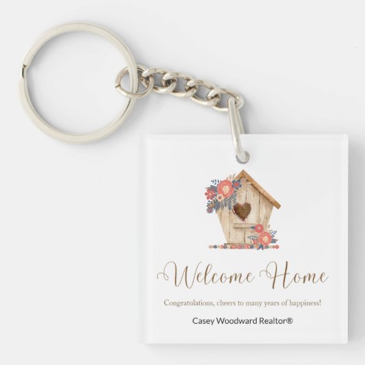 Realtor Welcome Zuhause Personalisiert Schlüsselanhänger (Vorderseite)