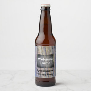 Realtor Werbeaktion Rustikales Willkommen Zuhause Bierflaschenetikett