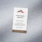 Realtor Wood Trim | Zuhause Rooftops Magnetische Visitenkarte (Beispiel)