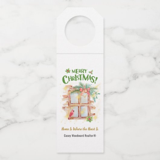 Realtor | Zuhause, wo das Herz ist Weihnachten Pop Flaschenanhänger (Vorderseite)