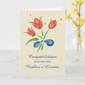 Realtor's License Herzlichen Glückwunsch Blume Karte (Gelbe Blume)