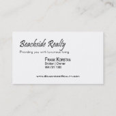 Realtors, wirkliches Anwesen, ZuhauseStagers, Visitenkarte (Rückseite)