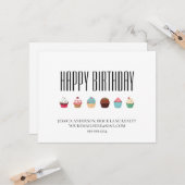 Realty Business Cupcake Happy Birthday Karte (Vorderseite/Rückseite Beispiel)