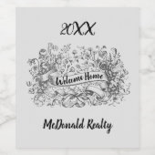 Realty Business Vintag Welcome Zuhause Realtor Weinetikett (Einzelnes Label)