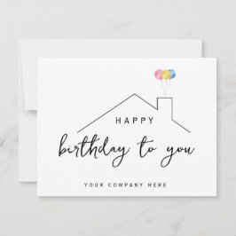 Realty Happy Birthday House Balloons Karte