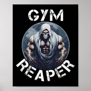 Reaper Fitness Halloween Skelett Workout Bodybuild Poster