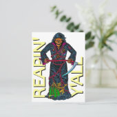 Reapin' Y'all Robed Skeleton Postkarte (Stehend Vorderseite)
