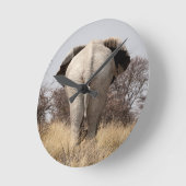 Rear view of elephant runde wanduhr (Winkel)