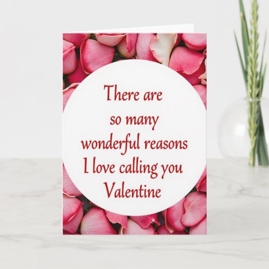 Reasons I Love You Valentine Card Karte (Vorderseite)