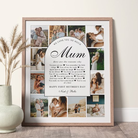 Reasons We Love You Mum Photo Grid Collage Poster