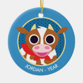 Reba die Kuh Keramik Ornament (Vorne)